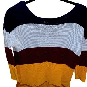 Old Navy Color Block 3/4 Sleeve Sweater